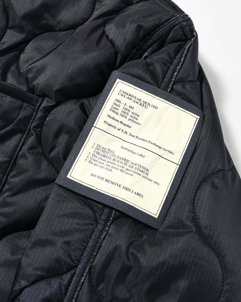 QUILTED JACKET -NAVY-
