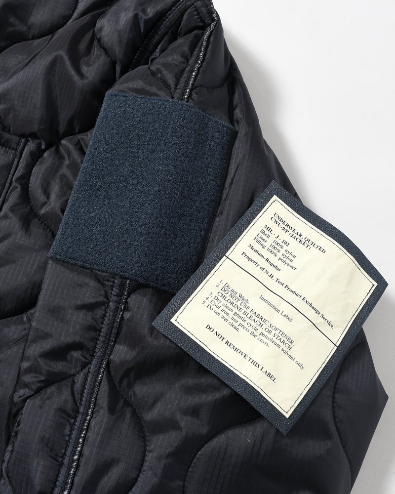 QUILTED JACKET -NAVY-