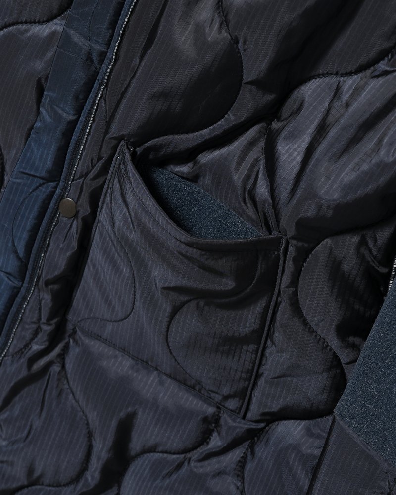 QUILTED JACKET -NAVY-