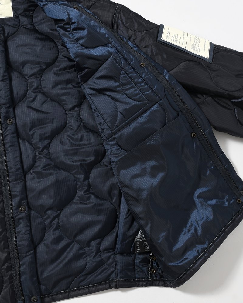 QUILTED JACKET -NAVY-