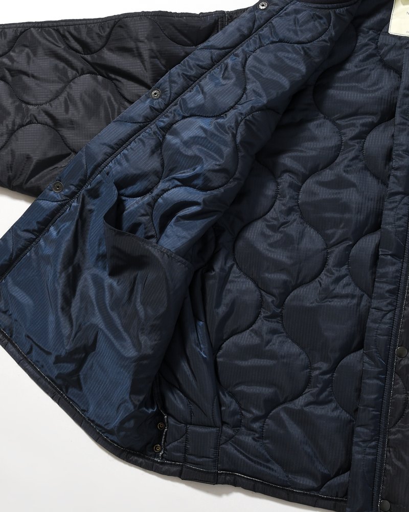QUILTED JACKET -NAVY-