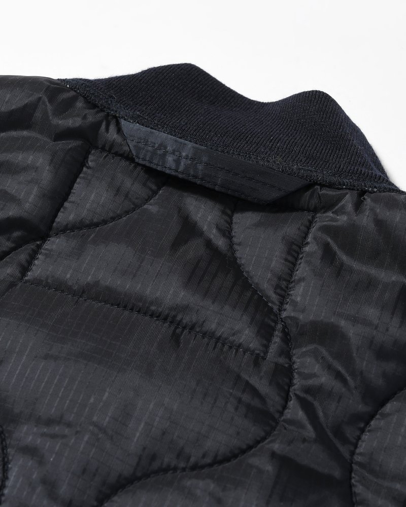 QUILTED JACKET -NAVY-