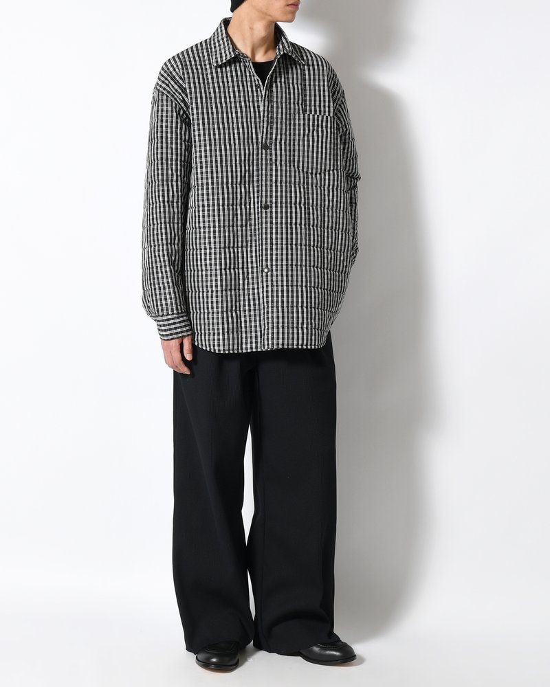 QUILTED SHIRT BLOUSON -BLACK CHECK-