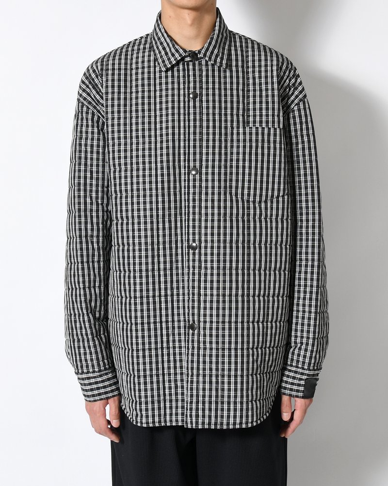 QUILTED SHIRT BLOUSON -BLACK CHECK-