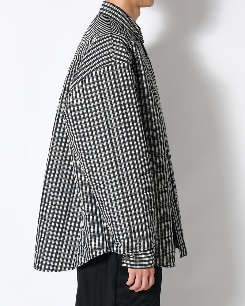 QUILTED SHIRT BLOUSON -BLACK CHECK-