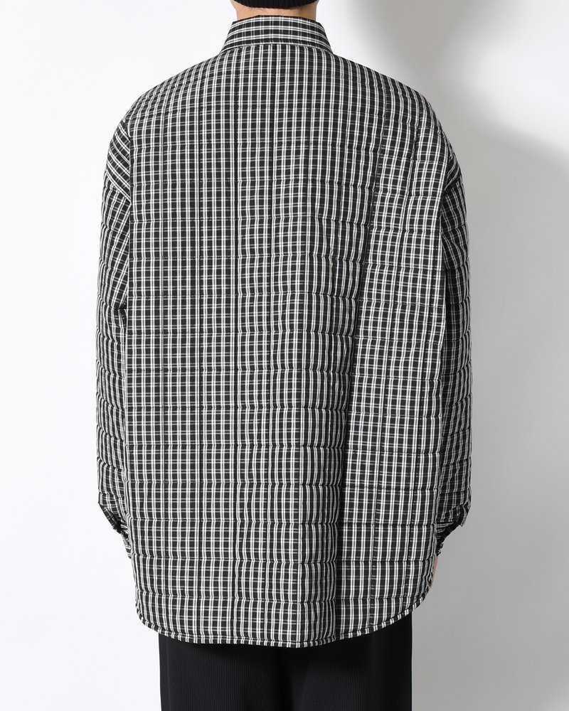 QUILTED SHIRT BLOUSON -BLACK CHECK-