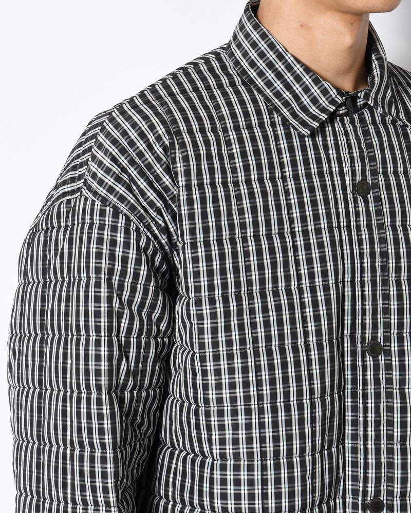 QUILTED SHIRT BLOUSON -BLACK CHECK-