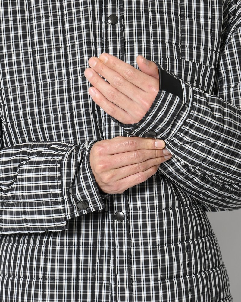 QUILTED SHIRT BLOUSON -BLACK CHECK-