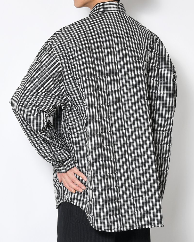 QUILTED SHIRT BLOUSON -BLACK CHECK-