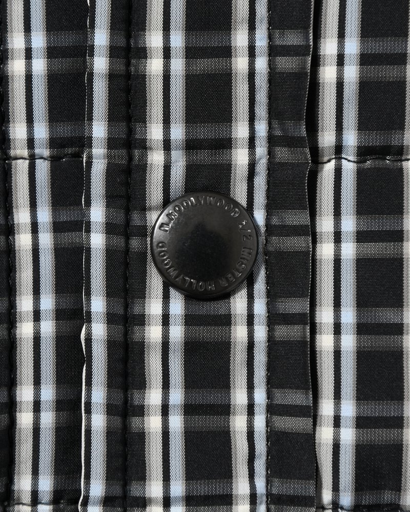 QUILTED SHIRT BLOUSON -BLACK CHECK-