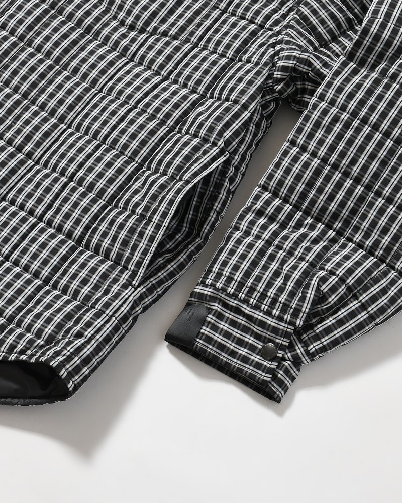 QUILTED SHIRT BLOUSON -BLACK CHECK-
