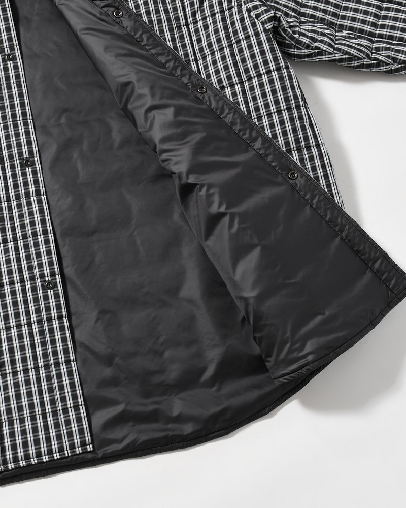 QUILTED SHIRT BLOUSON -BLACK CHECK-