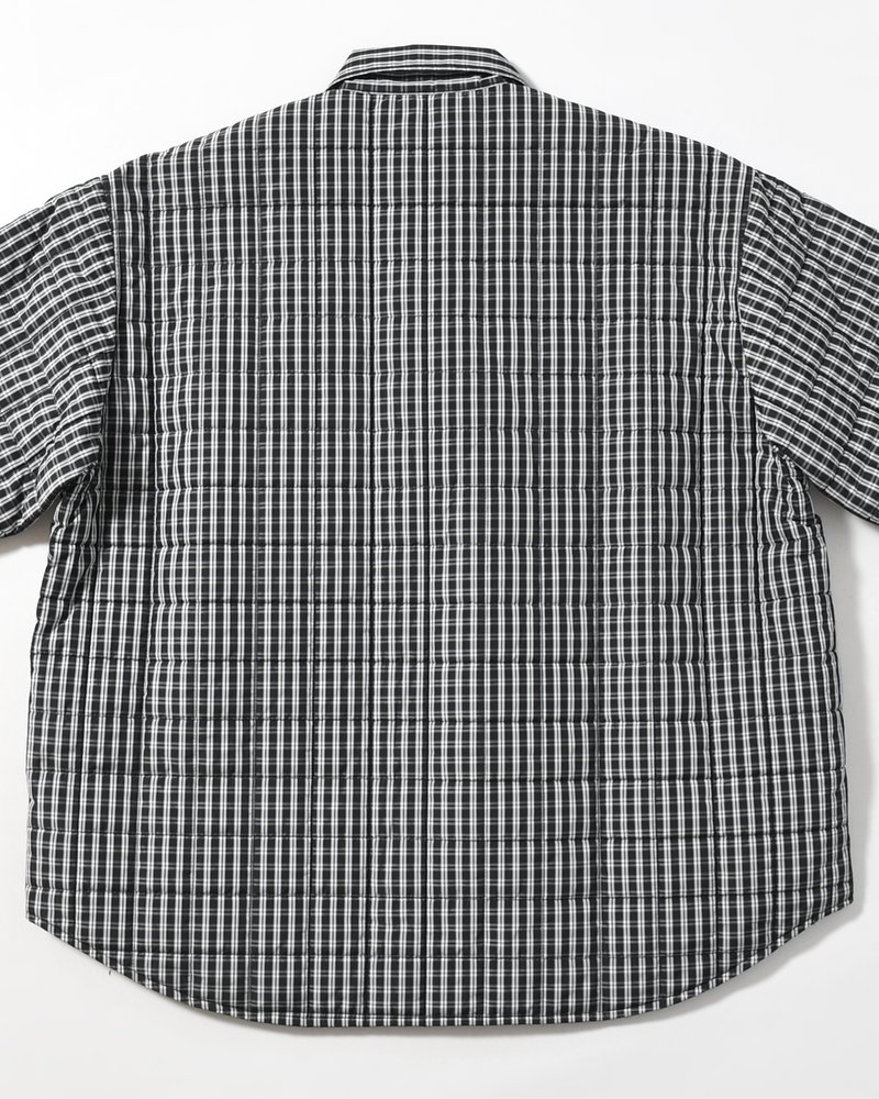 QUILTED SHIRT BLOUSON -BLACK CHECK-