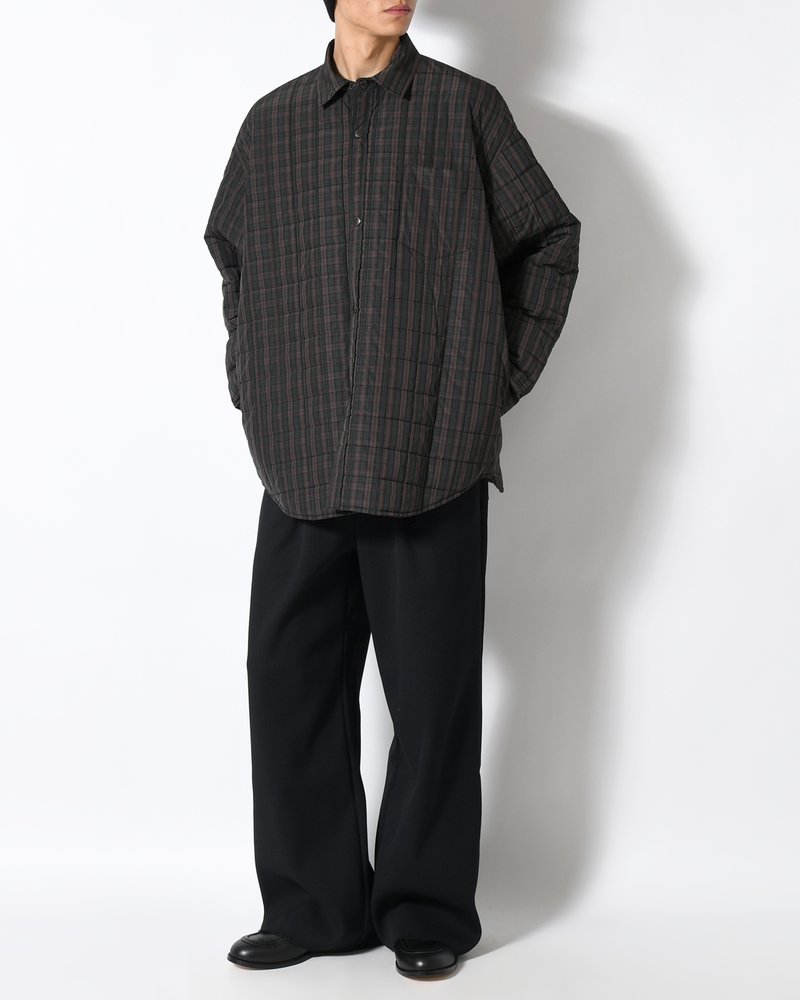 QUILTED SHIRT BLOUSON -GREEN CHECK-