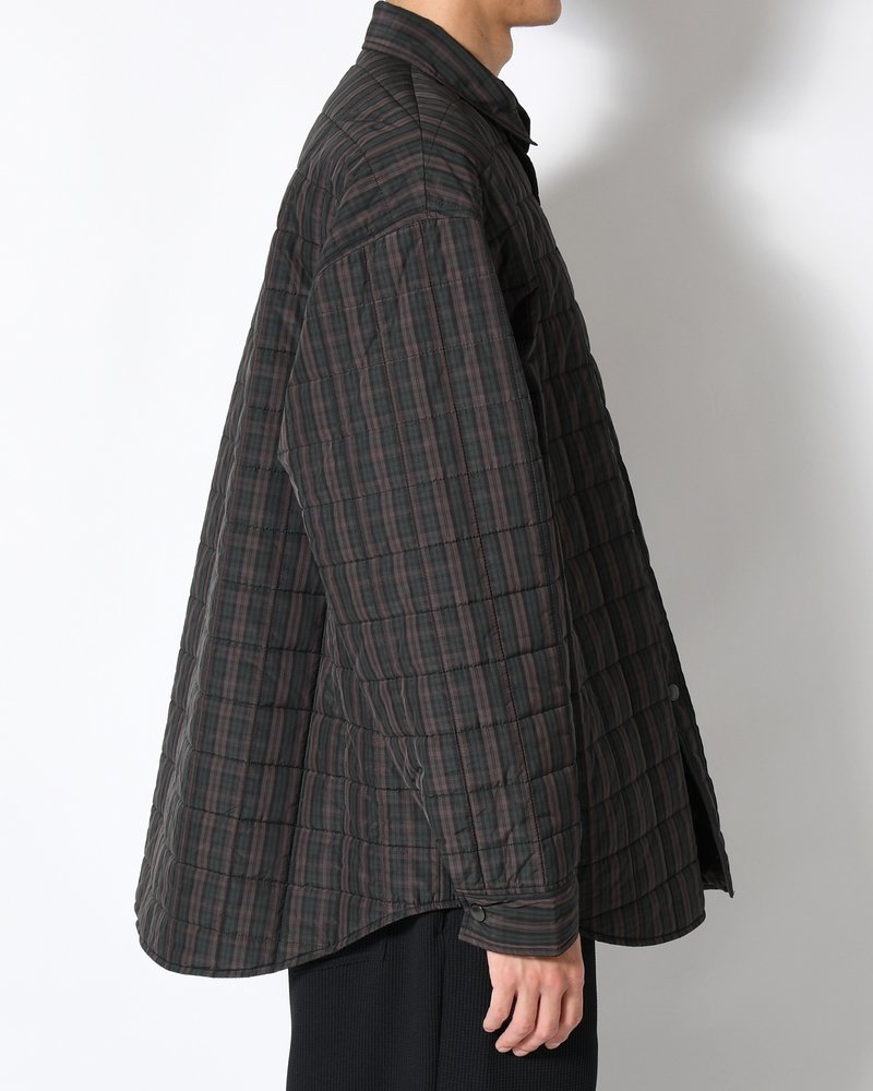 QUILTED SHIRT BLOUSON -GREEN CHECK-