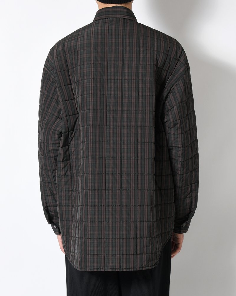 QUILTED SHIRT BLOUSON -GREEN CHECK-