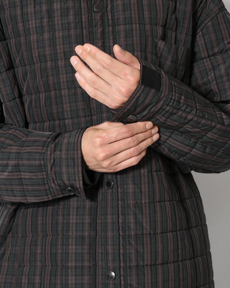 QUILTED SHIRT BLOUSON -GREEN CHECK-