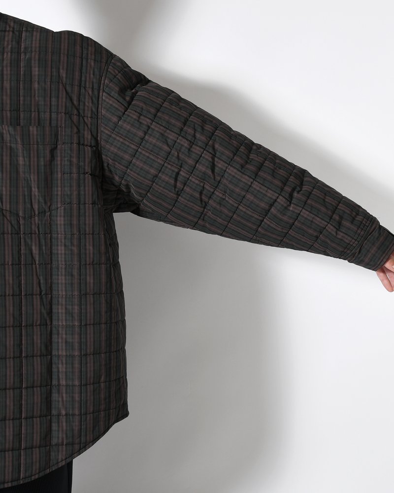 QUILTED SHIRT BLOUSON -GREEN CHECK-