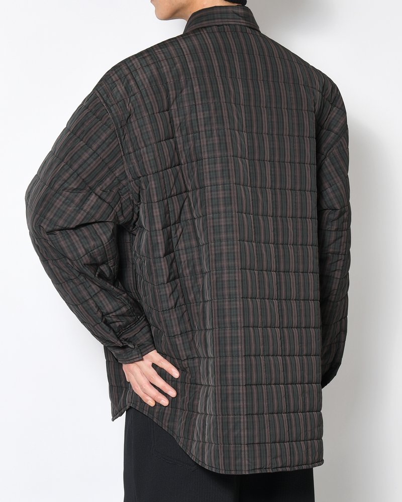 QUILTED SHIRT BLOUSON -GREEN CHECK-