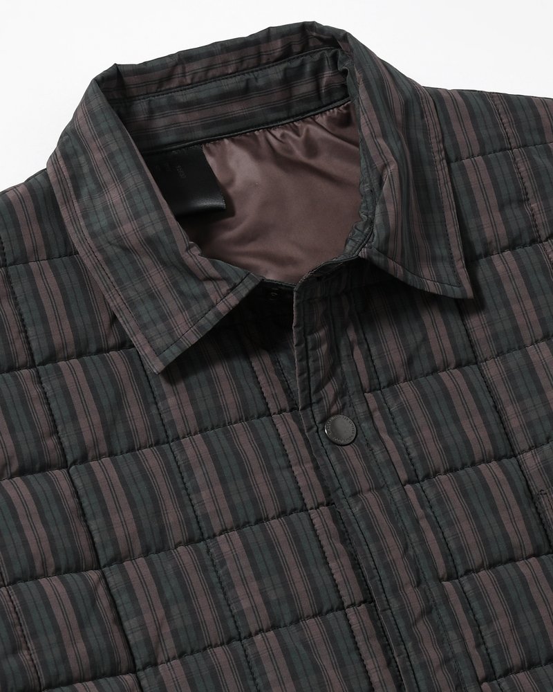 QUILTED SHIRT BLOUSON -GREEN CHECK-