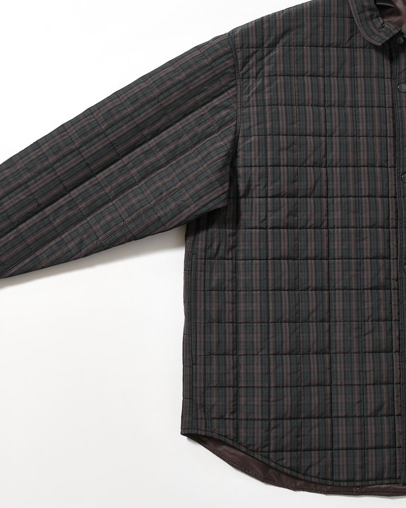QUILTED SHIRT BLOUSON -GREEN CHECK-