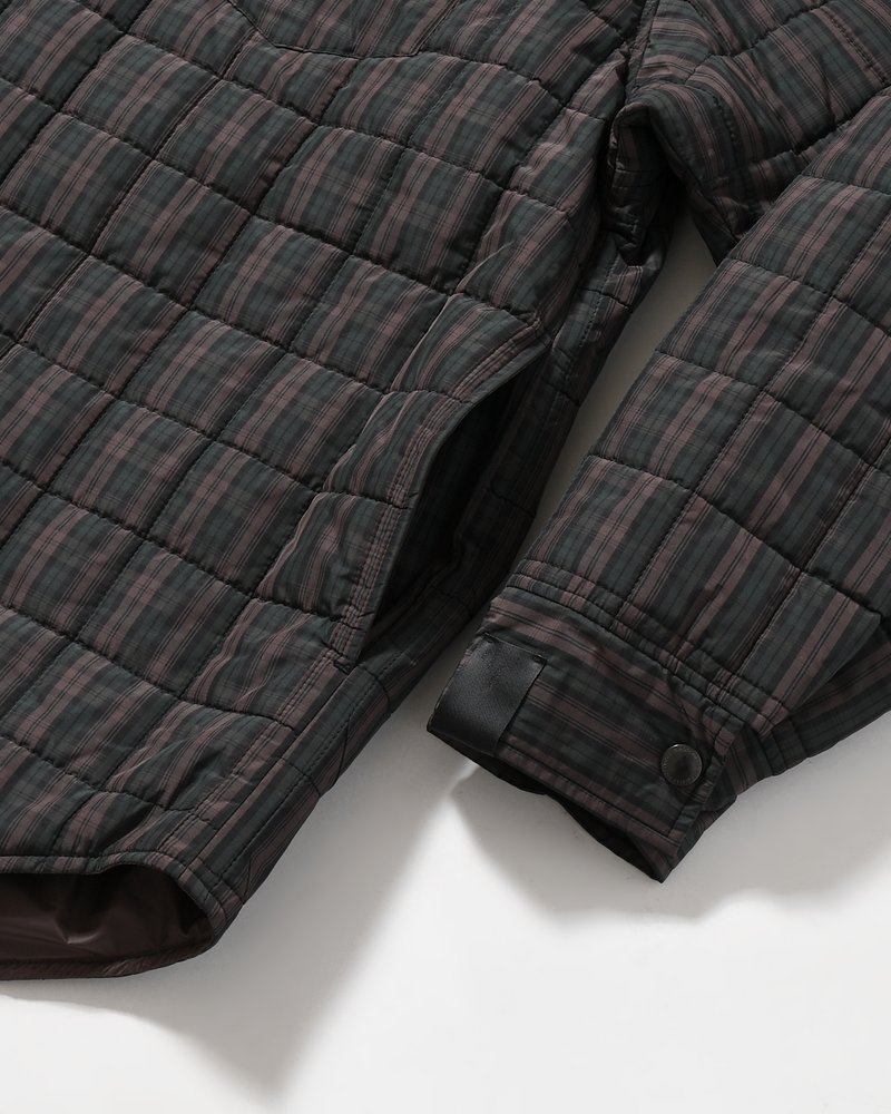 QUILTED SHIRT BLOUSON -GREEN CHECK-
