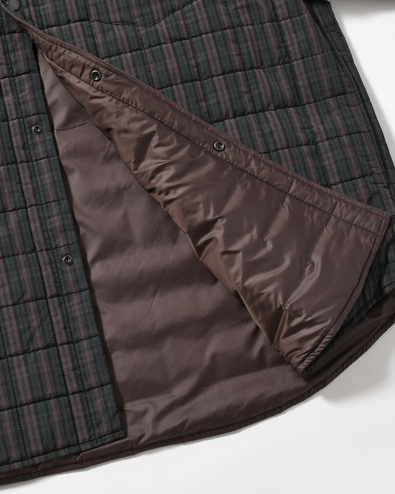 QUILTED SHIRT BLOUSON -GREEN CHECK-