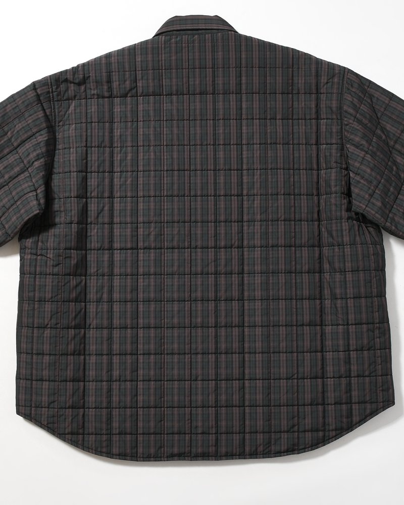 QUILTED SHIRT BLOUSON -GREEN CHECK-