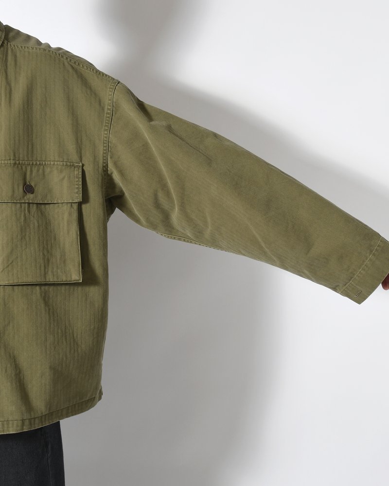 HERRINGBONE TWILL JACKET -KHAKI-