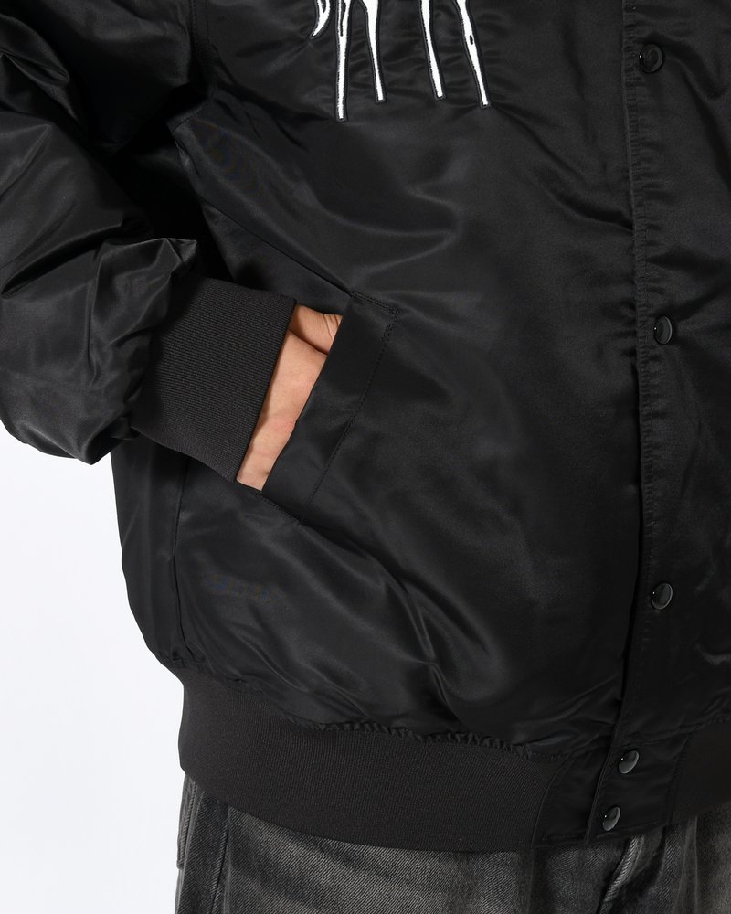 CLUB NOT 1976 SATIN BOMBER JACKET -BLACK-