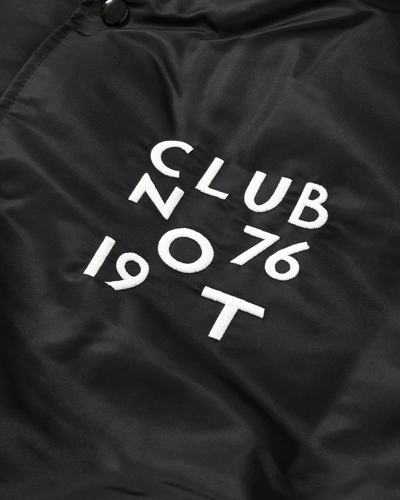 CLUB NOT 1976 SATIN BOMBER JACKET -BLACK-