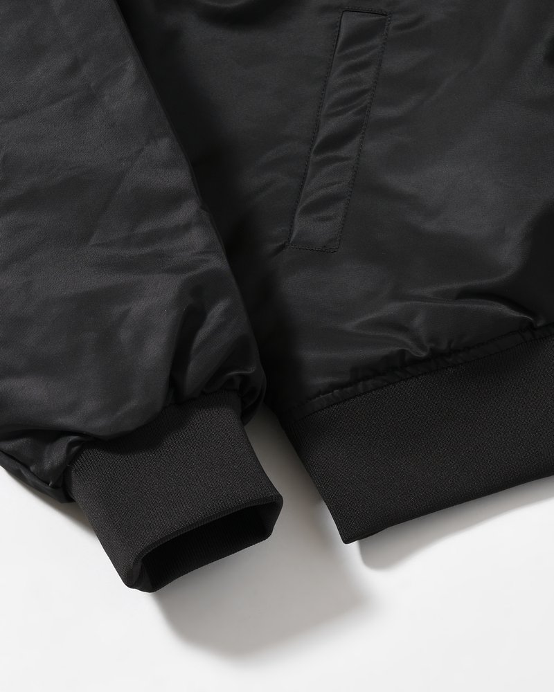 CLUB NOT 1976 SATIN BOMBER JACKET -BLACK-