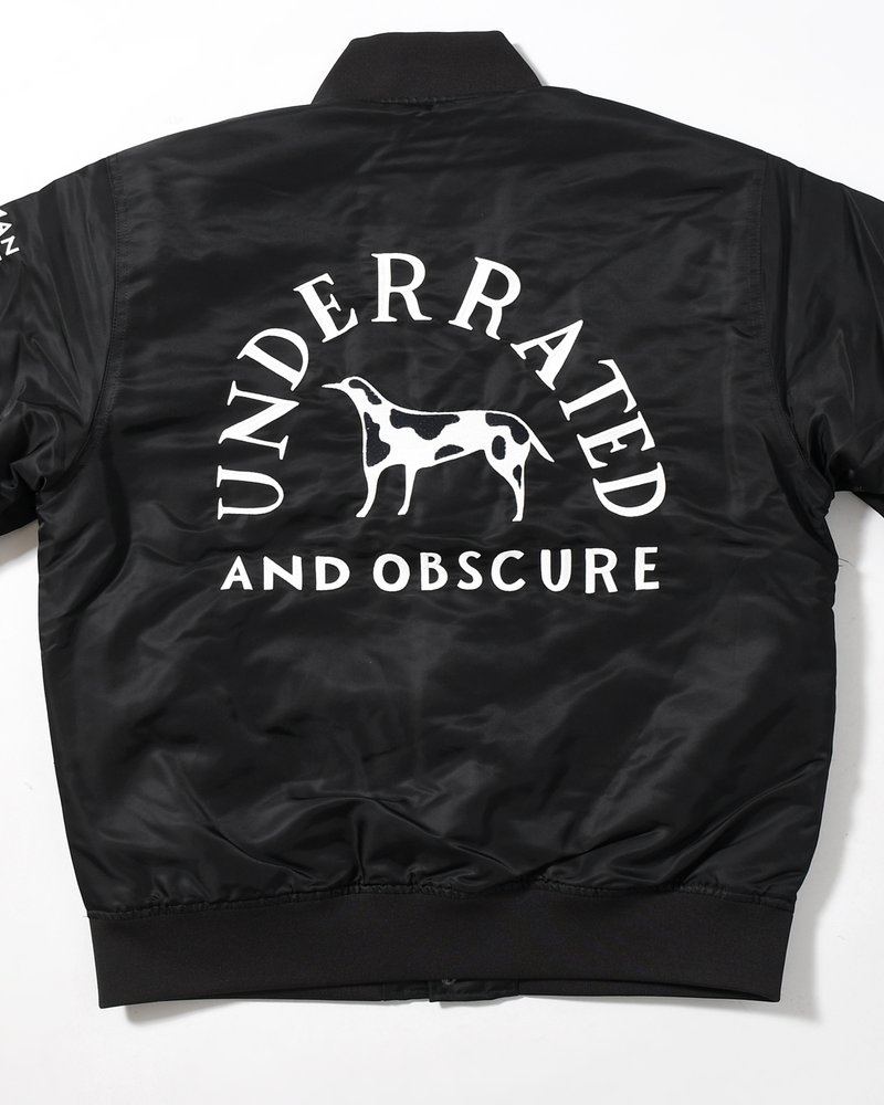 CLUB NOT 1976 SATIN BOMBER JACKET -BLACK-