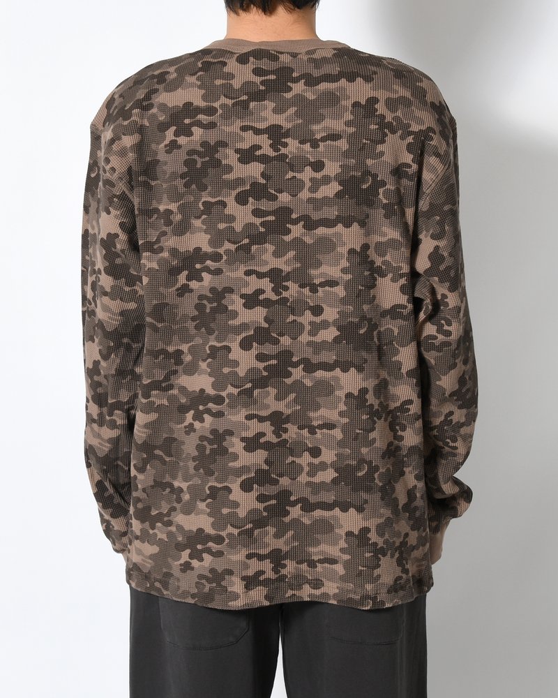 CAMO WOOFLES LONG SLEEVE T-SHIRT -BROWN-
