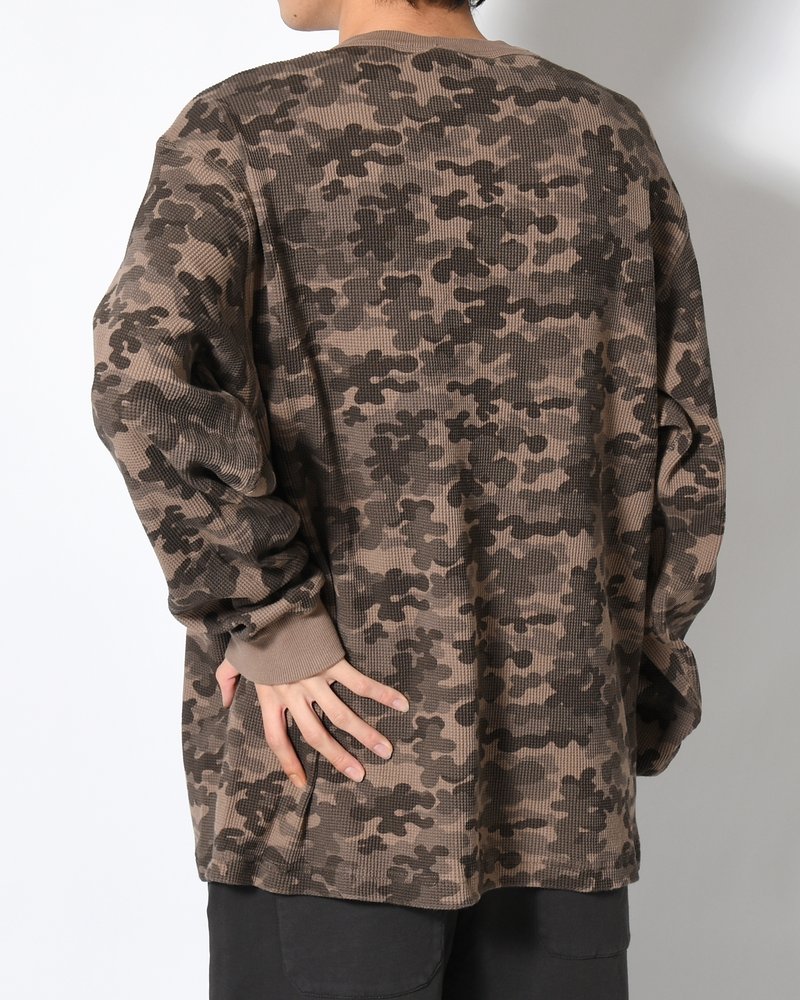 CAMO WOOFLES LONG SLEEVE T-SHIRT -BROWN-