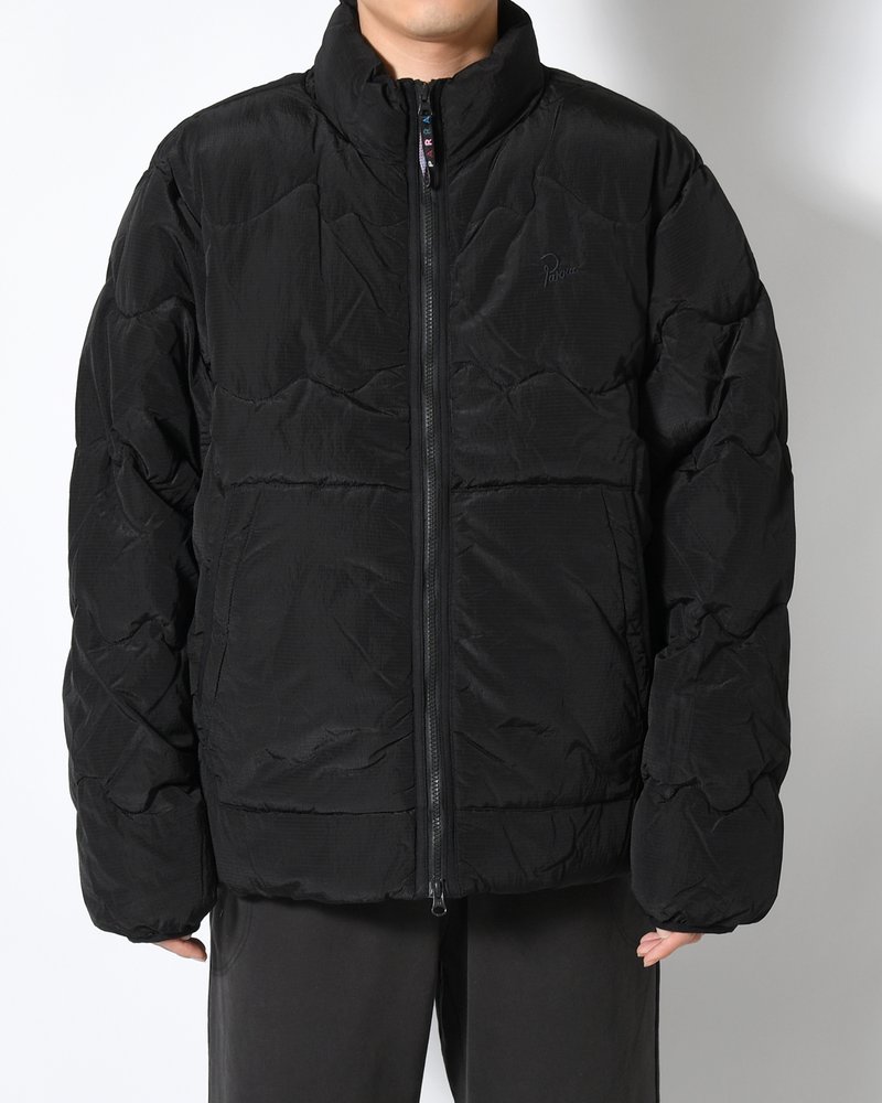 WAVY PUFFER JACKET -BLACK-