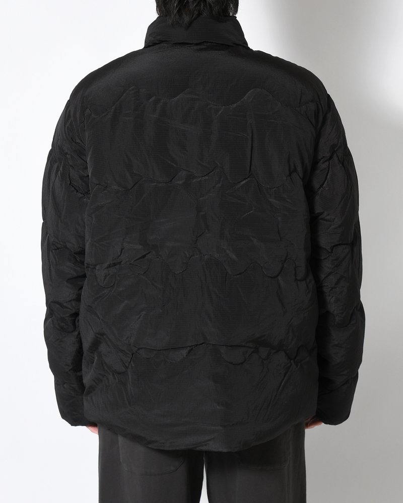 WAVY PUFFER JACKET -BLACK-