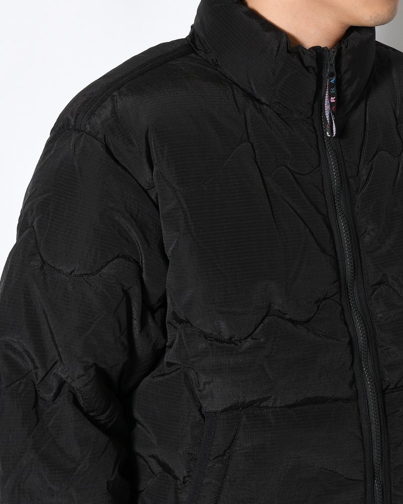 WAVY PUFFER JACKET -BLACK-