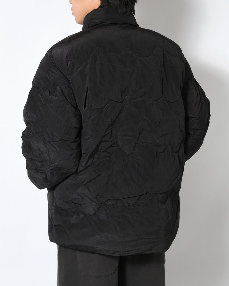 WAVY PUFFER JACKET -BLACK-