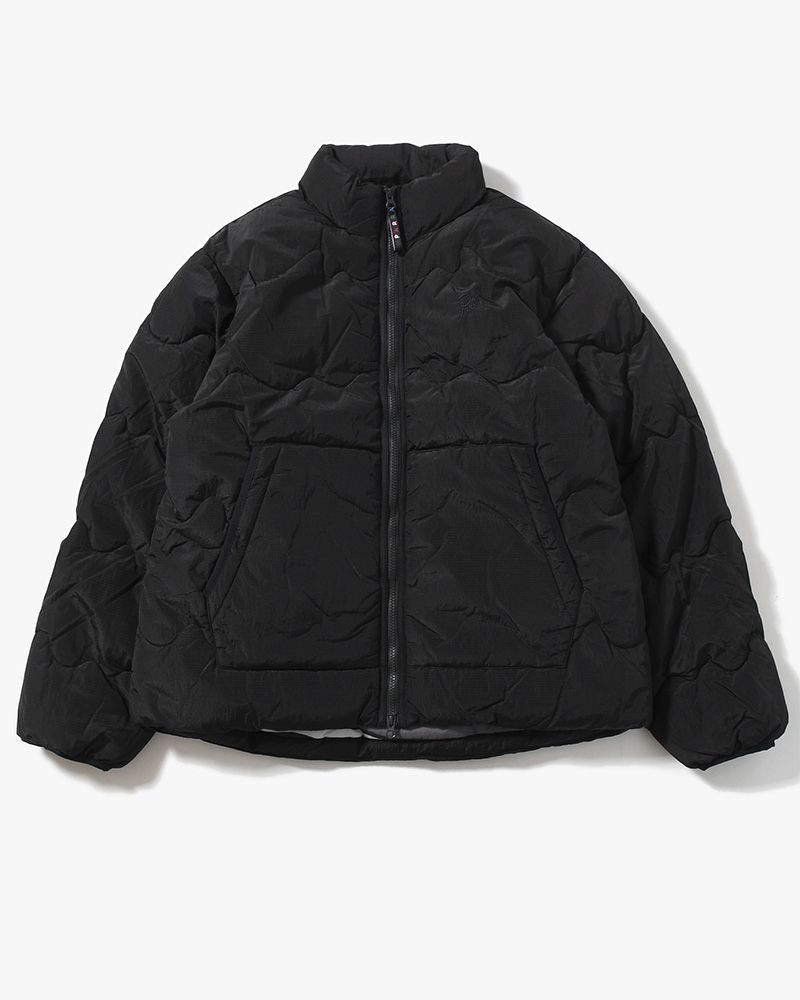 WAVY PUFFER JACKET -BLACK-
