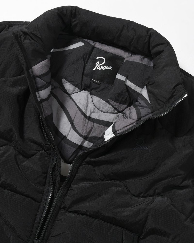 WAVY PUFFER JACKET -BLACK-