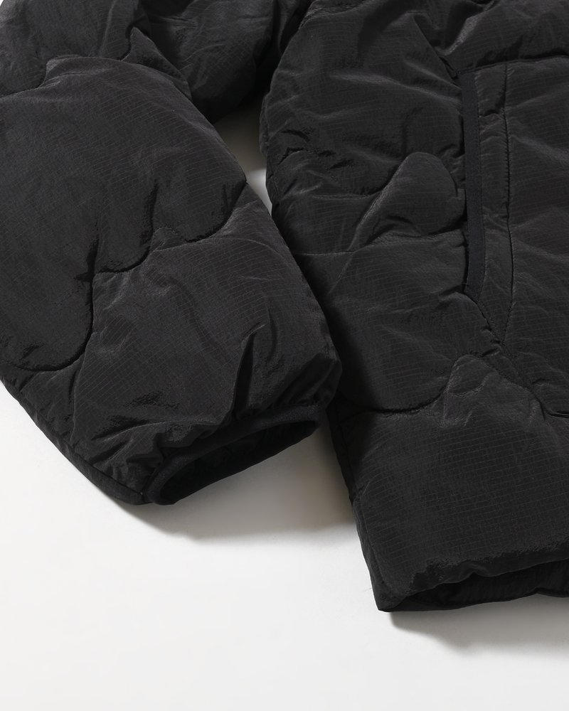 WAVY PUFFER JACKET -BLACK-