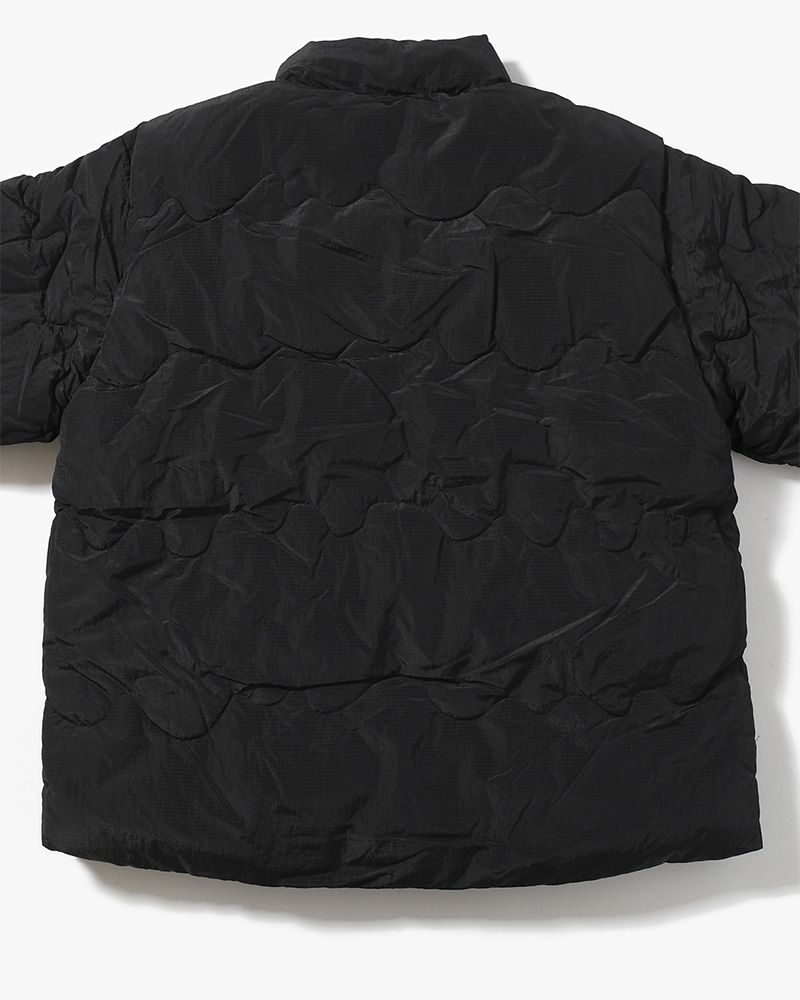 WAVY PUFFER JACKET -BLACK-