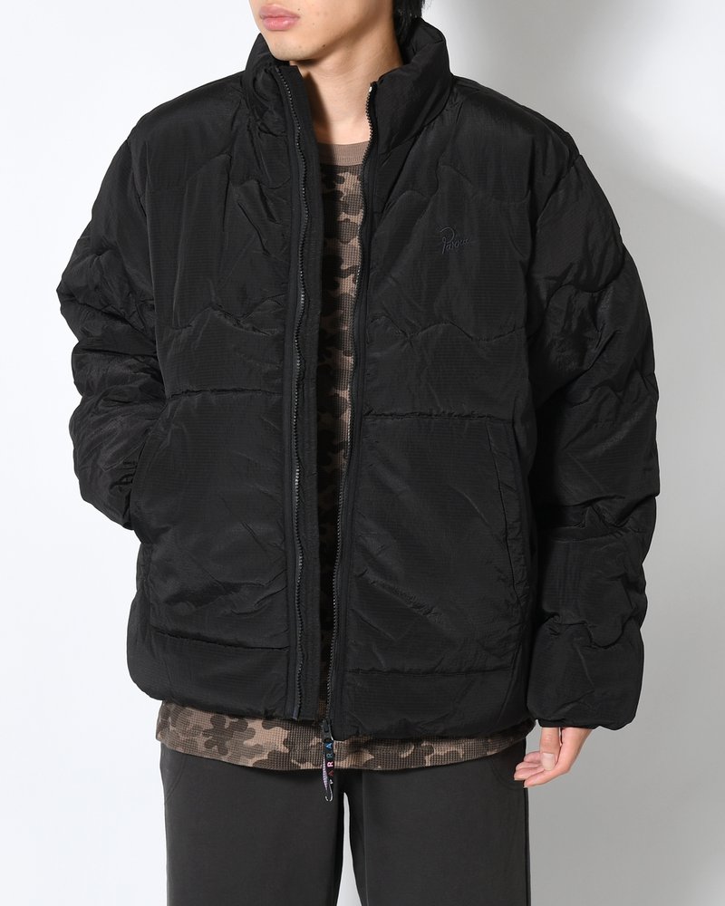 WAVY PUFFER JACKET -BLACK-