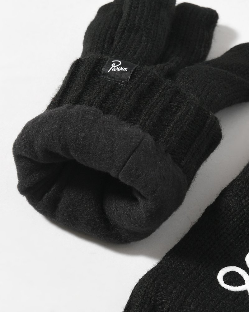 MAYBE KNITTED GLOVES -BLACK-