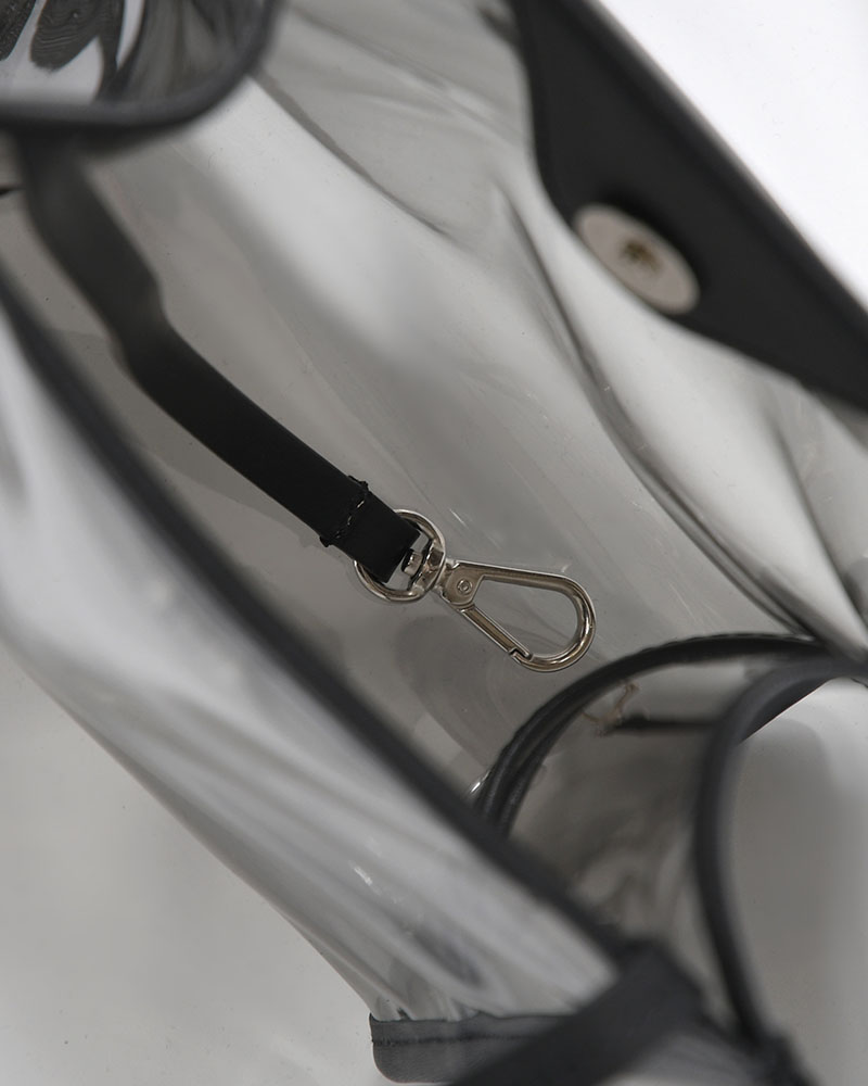MICHELLE OUTPOCKET ONEMILE TOTE / RL.PVC -GRAY-