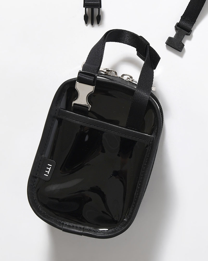 MICHELLE COLLECTION POUCH / RL.PVC -BLACK-