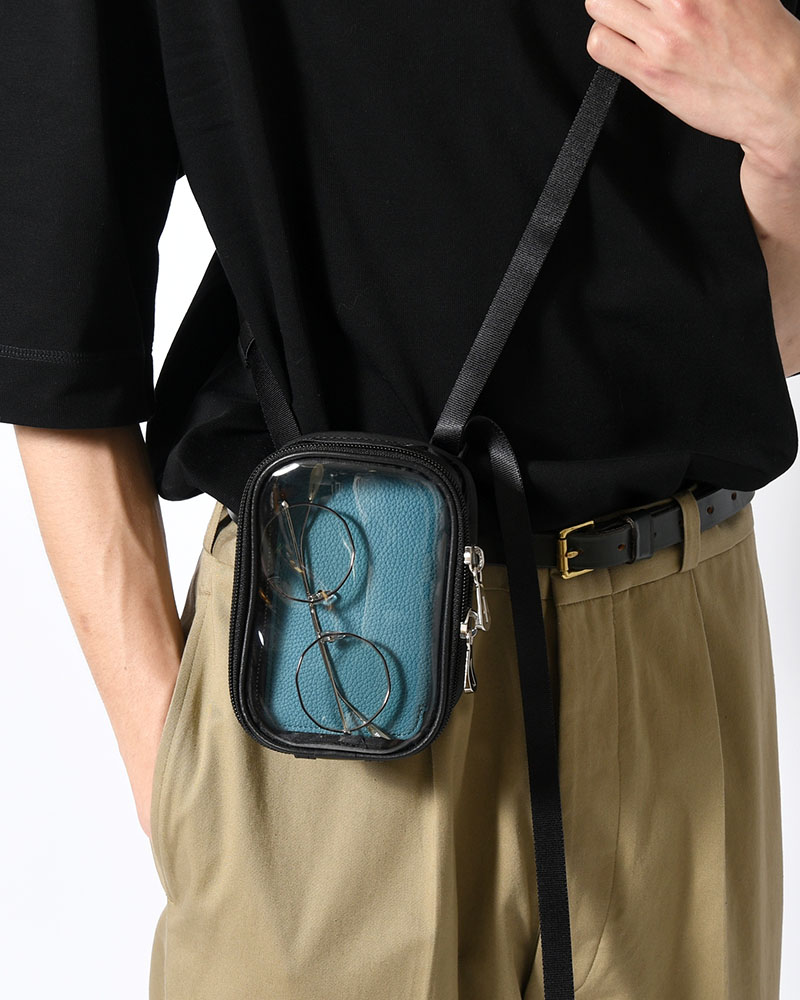MICHELLE COLLECTION POUCH / RL.PVC -BLACK-