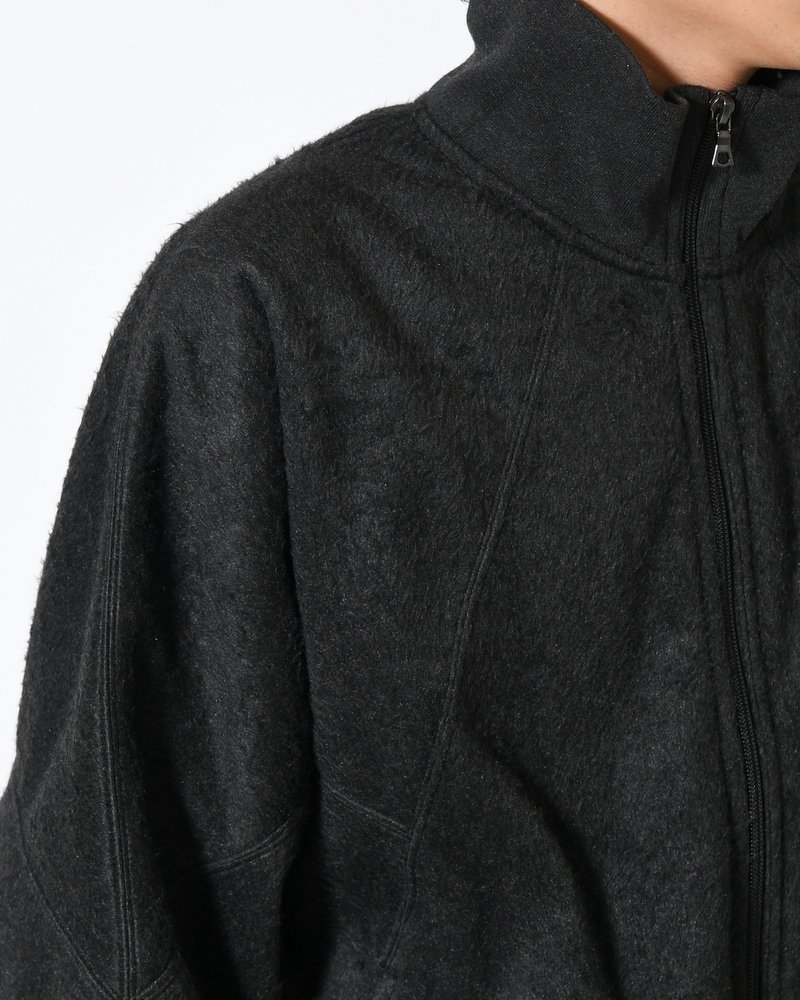 Pe/Silk Fleece Track Jacket -HeatherBlack-