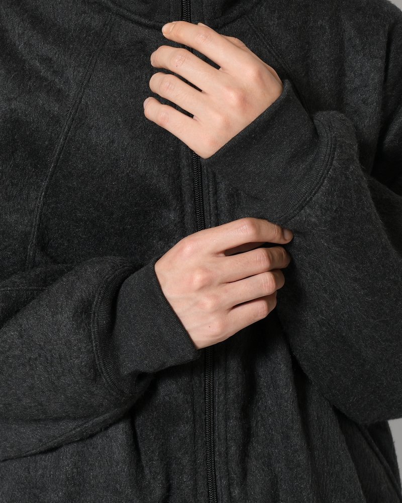 Pe/Silk Fleece Track Jacket -HeatherBlack-